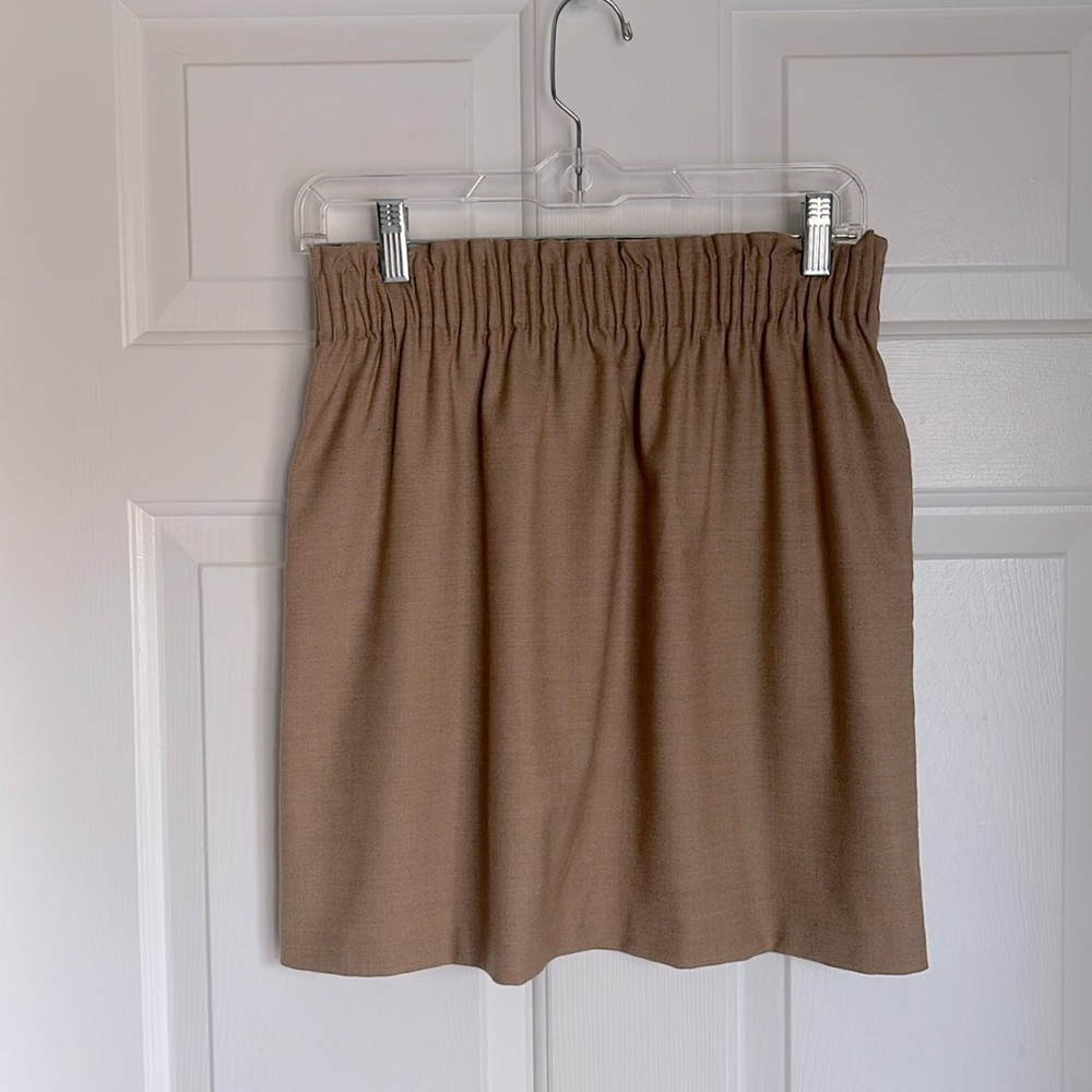J Crew Sidewalk Mini Skirt Tan Brown Women’s 2 Wool